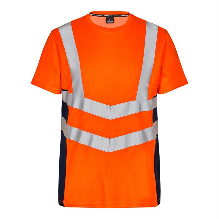 Engel Safety T-Shirt i orange/blå - front