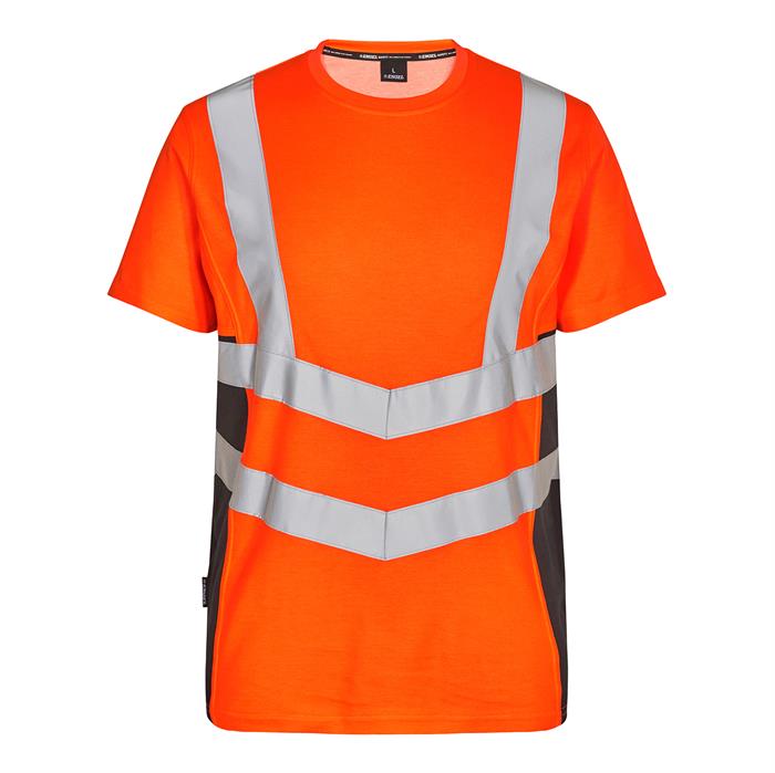 Engel Safety T-Shirt i orange/sort - front