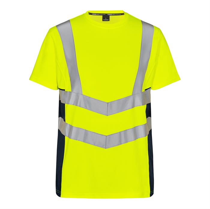 Engel Safety T-Shirt i gul/blå - front
