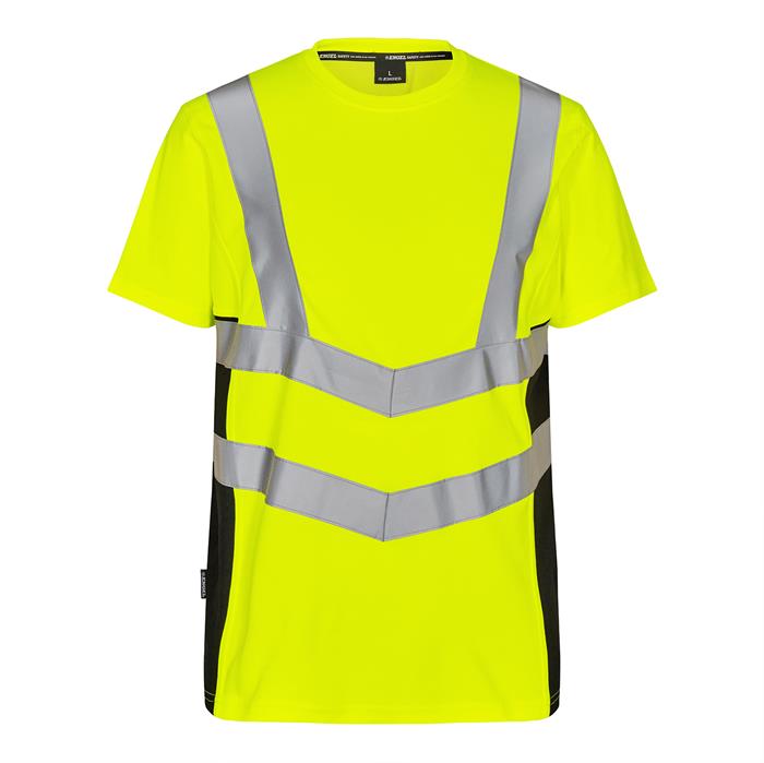 Engel Safety T-Shirt i gul/sort - front