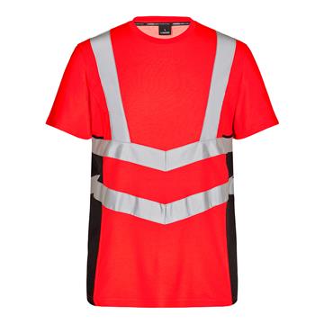Engel Safety T-Shirt i rød/sort - front